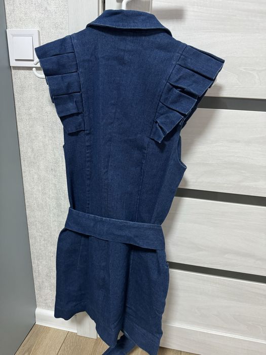 Дизайнерский джинсовый удлиненный жилет (XS-M)