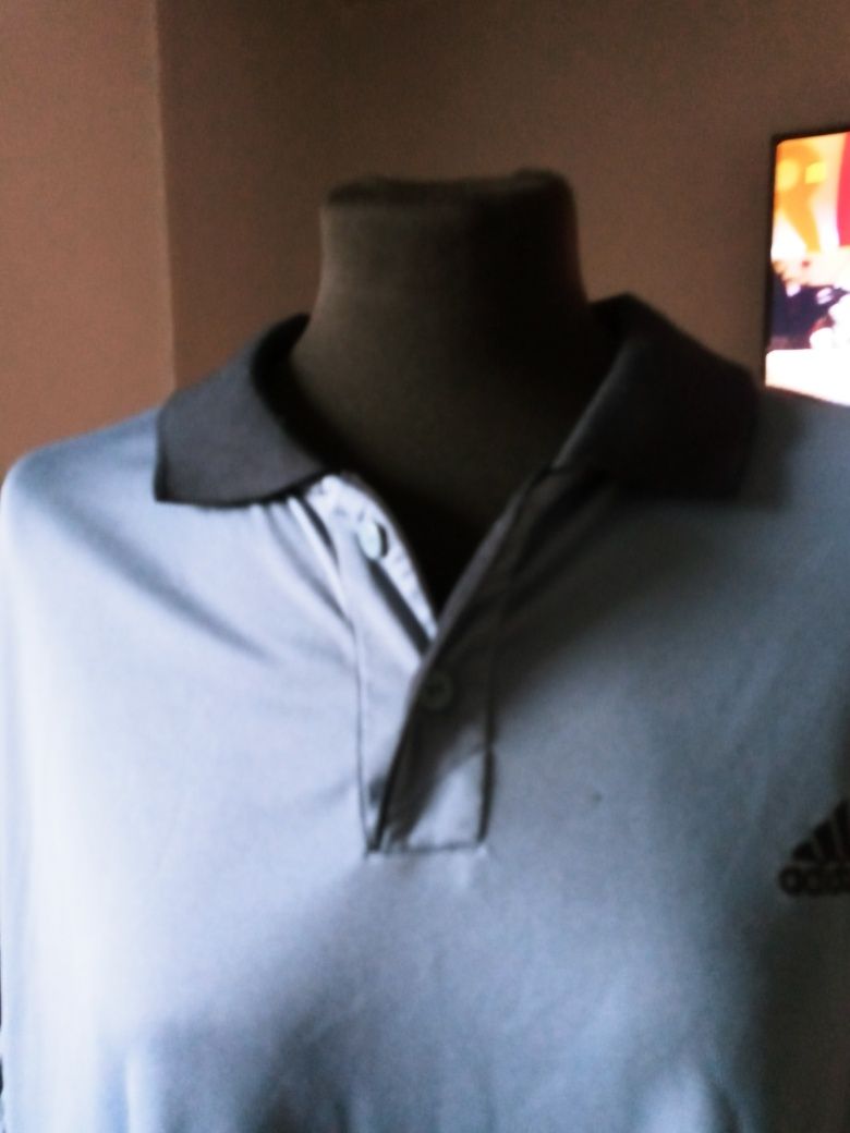 Koszulka Adidas meska szaro czarna Polo2XL