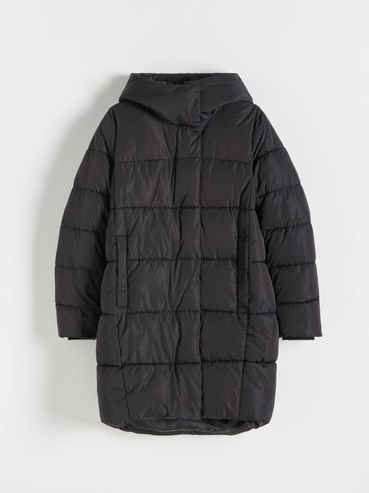Новий базовий теплий об'ємний пуховик курточка пальто довге