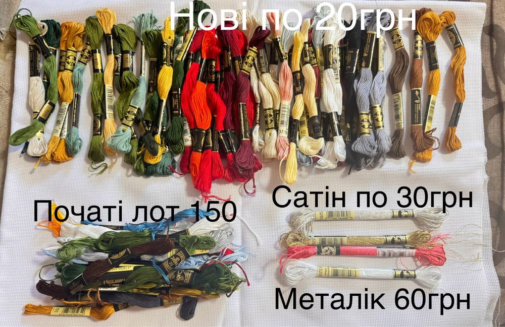 Нитки муліне дмс , кірова, анкор, канва,викрійка сорочки