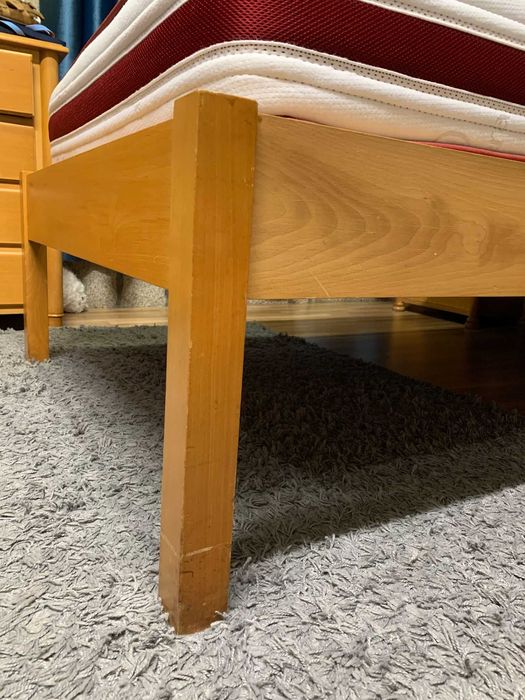 Mobilia de Quarto de Solteiro Completa – Castanho Claro