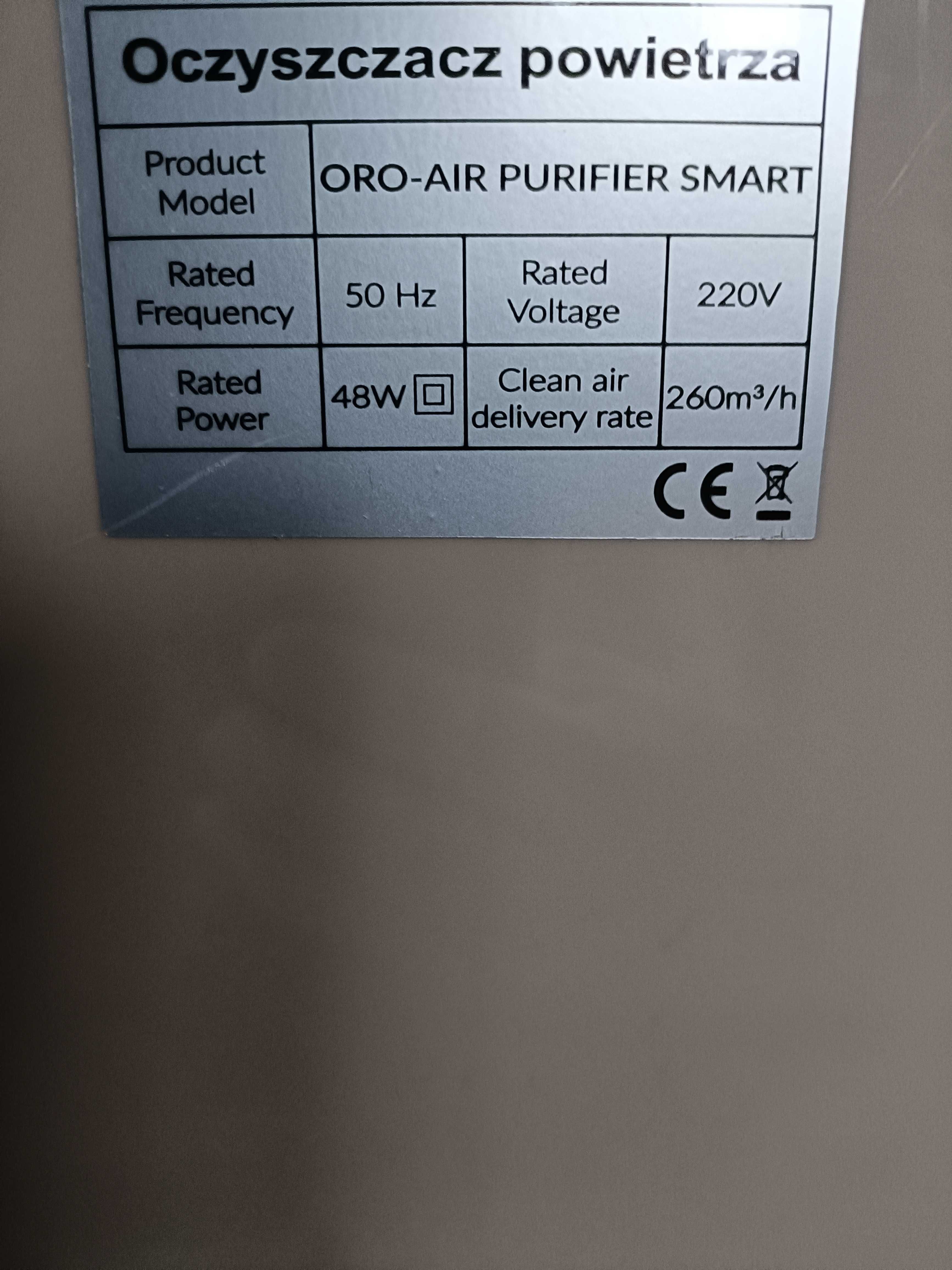 Sprzedam oczyszczacz i jonizator powietrza Oro-med Purifier Smart