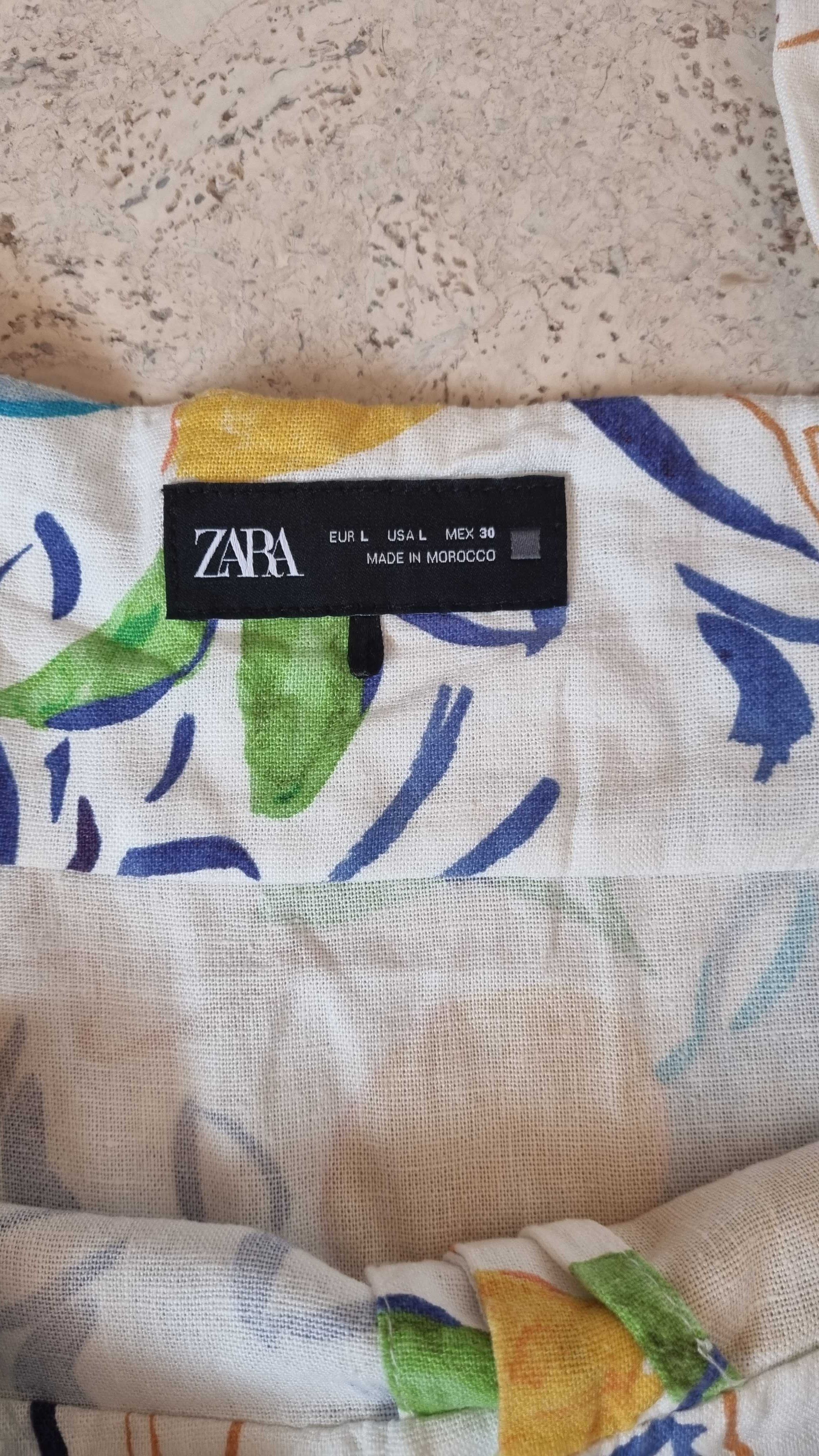 Платье сарафан Zara р. L , лен