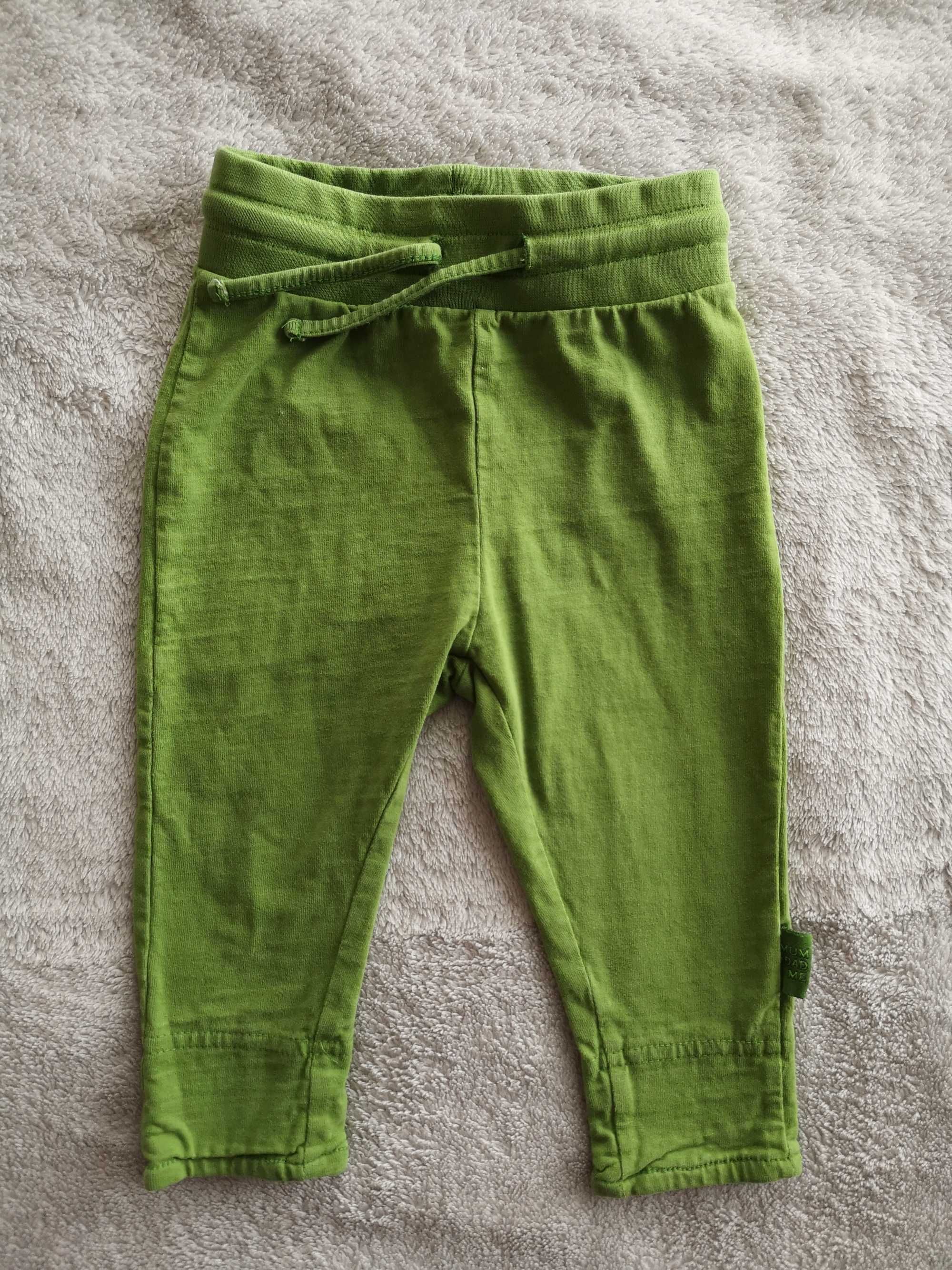 Zielone spodnie dresowe legginsy H&M 68 jak nowe