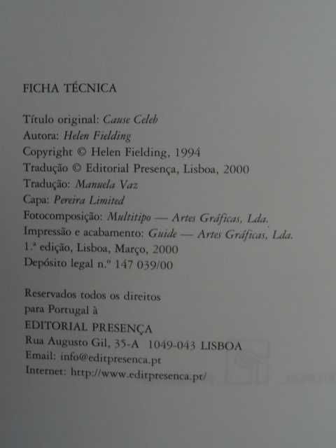 Ricos, Famosos e Beneméritos de Helen Fielding - 1ª Edição