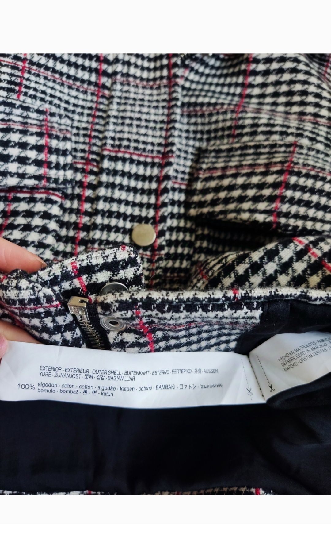 Krótka kurtka w pipetke pipetka elegancka M 38 na suwak oversize hit