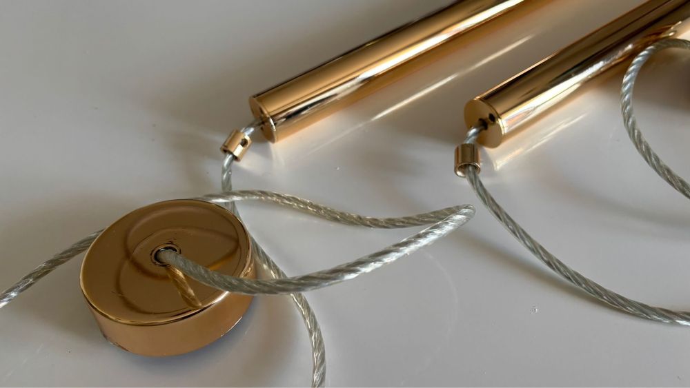 Dwie Zlote lampy wiszace
