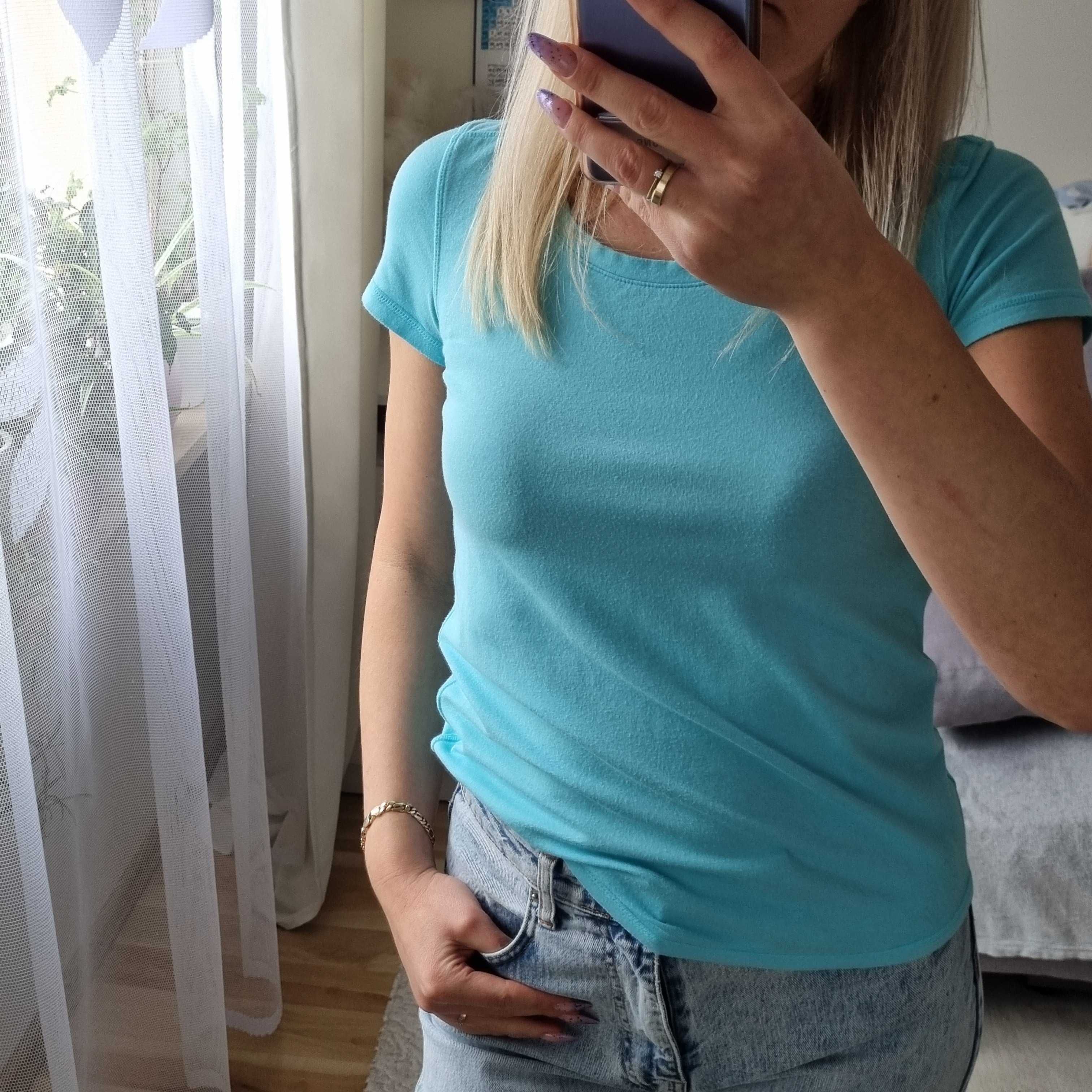 Damska koszula t-shirt top letni bluzka casual Talbots rozm. S-małe M