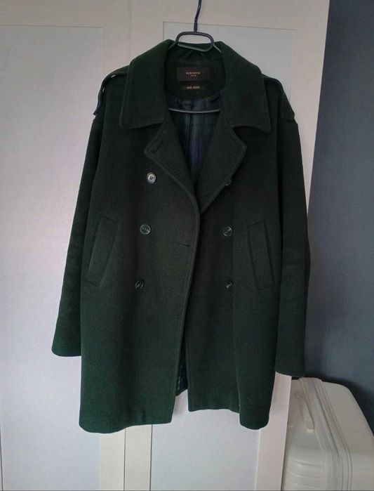 Zielony płaszcz zimowy damski