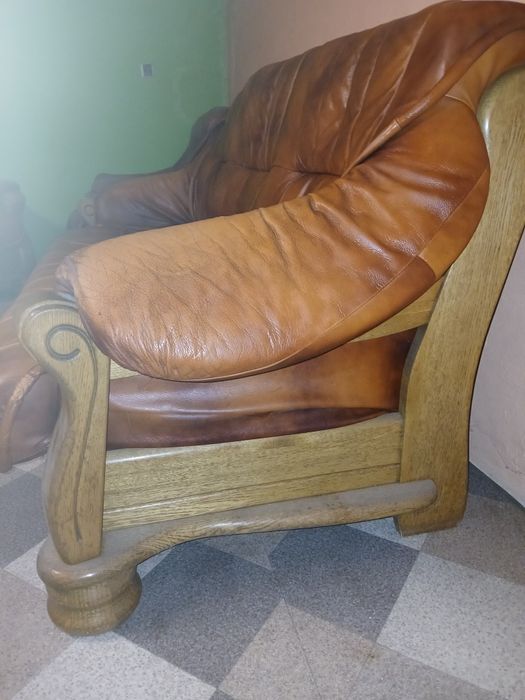 Komplet wypoczynkowy skórzany