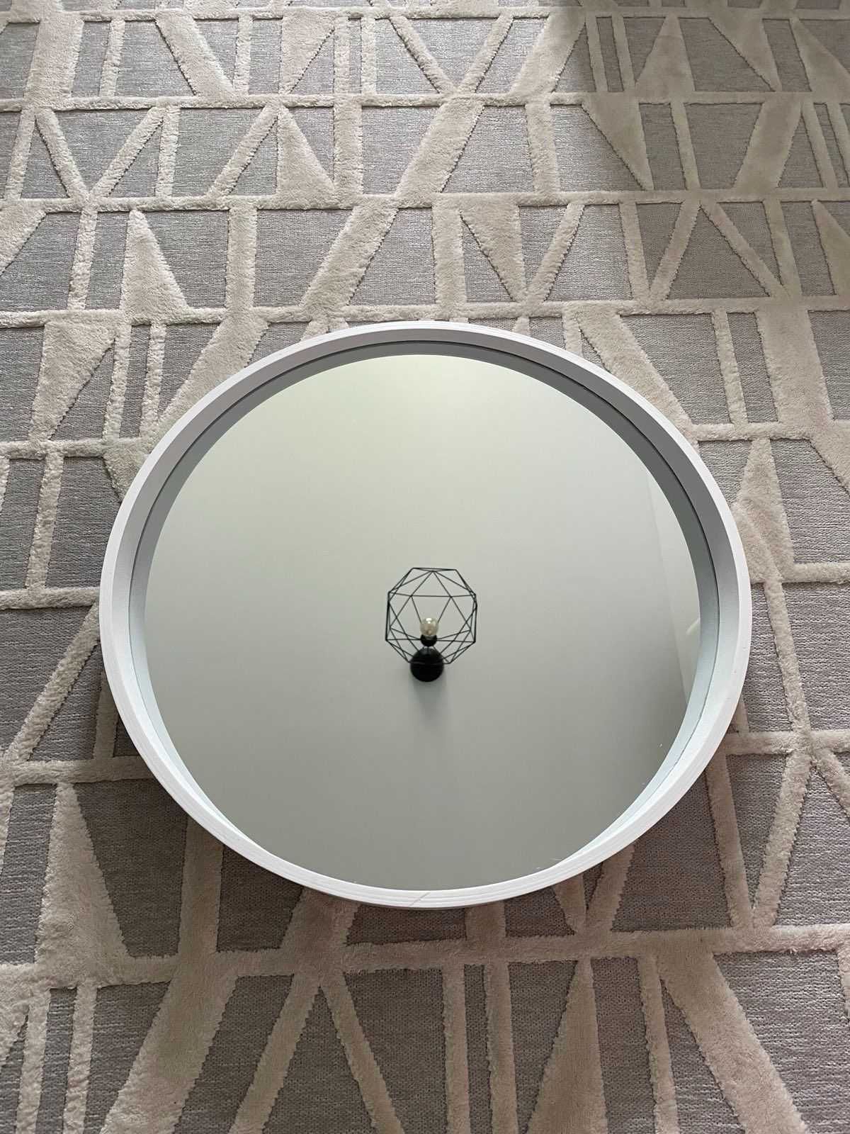Lustro okrągłe o średnicy ok. 50cm (OBI) - biała rama