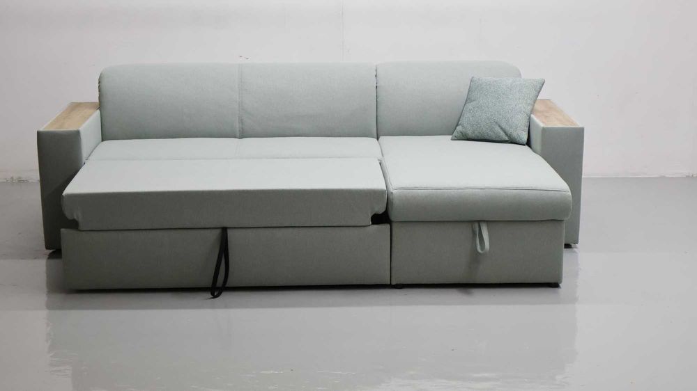 TAI nowoczesny narożnik z funkcja spania pojemnik kanapa miętowa tkani