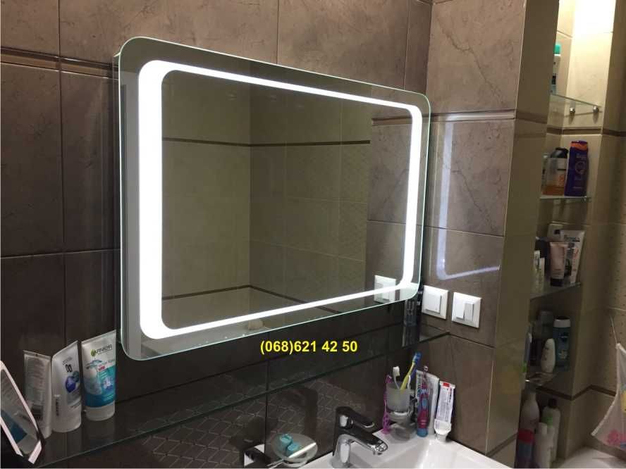 Влагостойкое зеркало с Led подсветкой в ванную комнату. БОЛЬШОЙ ВЫБОР.