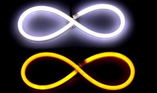 АКЦИЯ! Гибкие дневные ходовые огни ДХО с бегущим поворотом 30 45 60 см