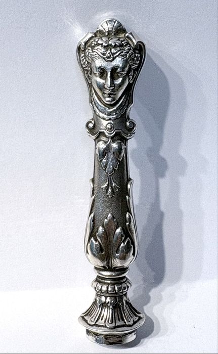 Magnífico raro antigo sinete / carimbo de lacre em prata