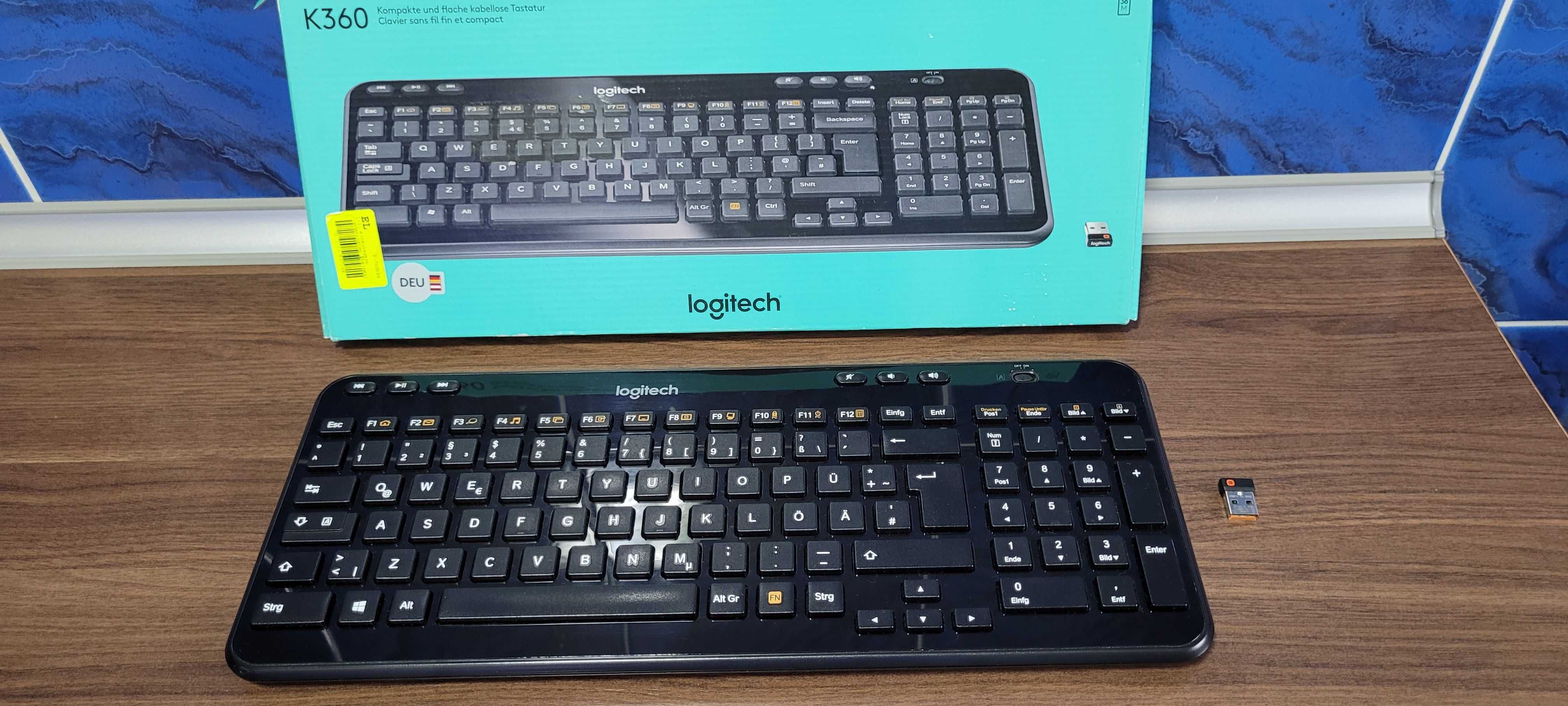 Klawiatura bezprzewodowa Logitech K360, układ niemiecki.