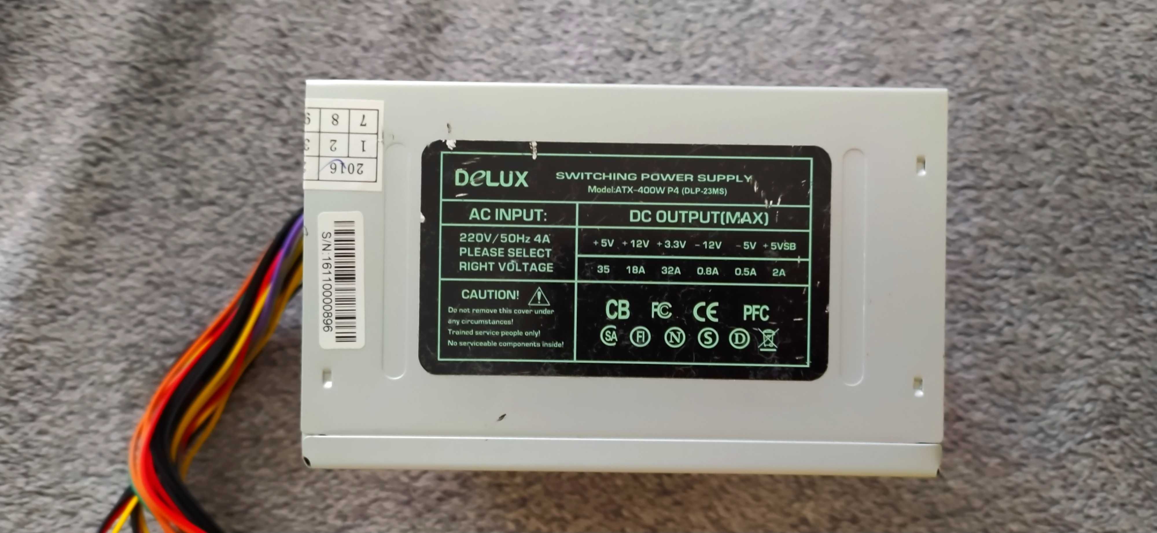 Новый блок питания, Power Supply Delux ATX-400W