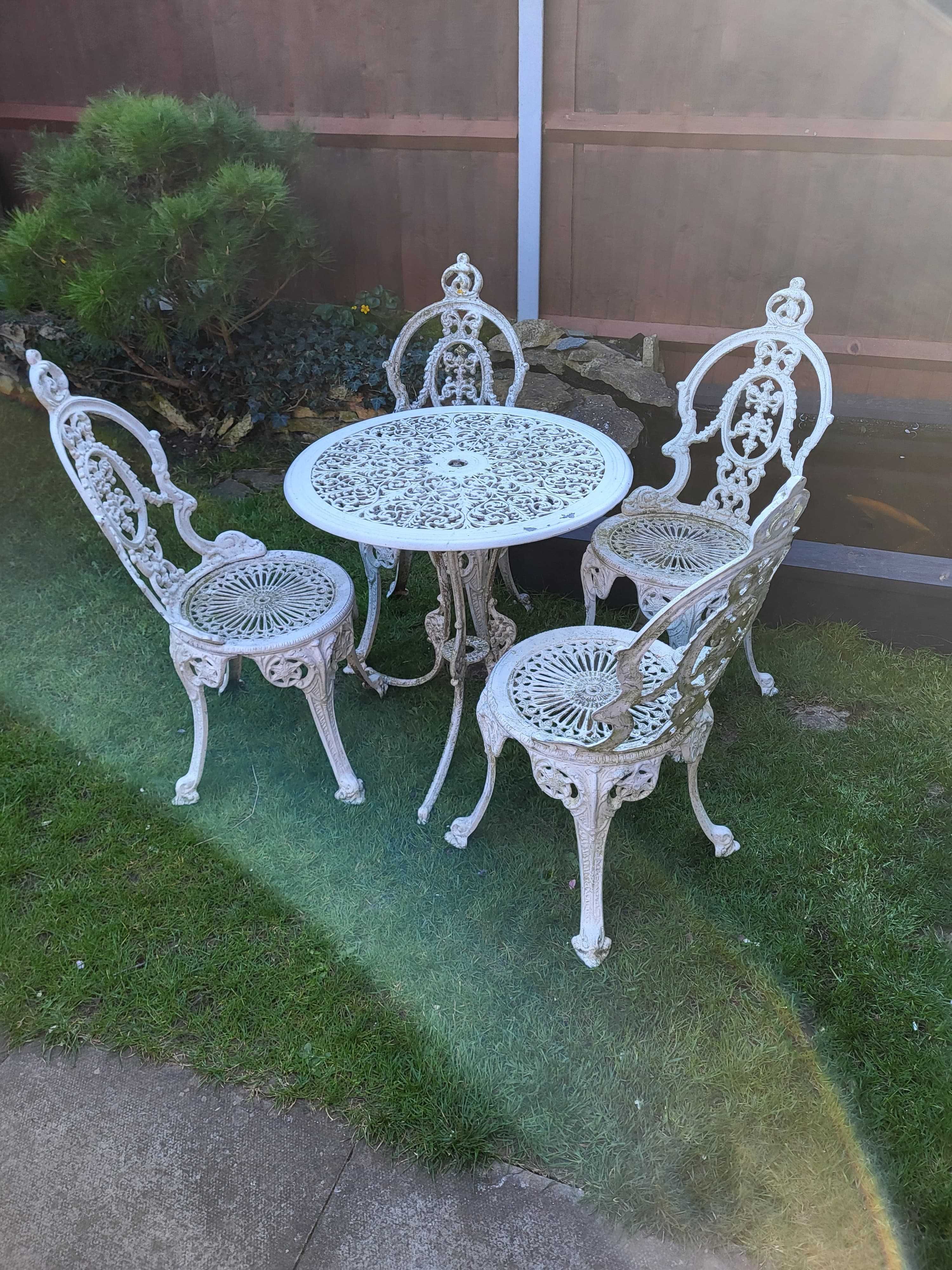 Komplet całorocznych aluminiowych mebli ogrodowych Barokowy styl