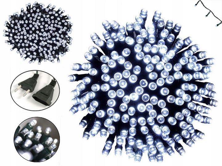 Lampki Choinkowe 100 Led Zimno Białe