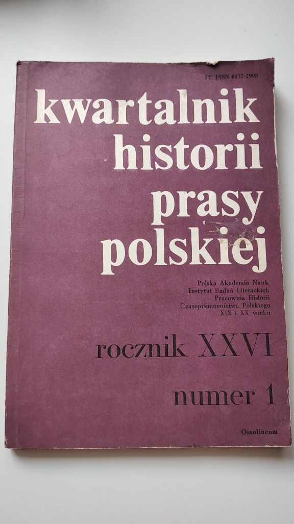 kwartalnik historii prasy polskiej rocznik XXVI numer 1