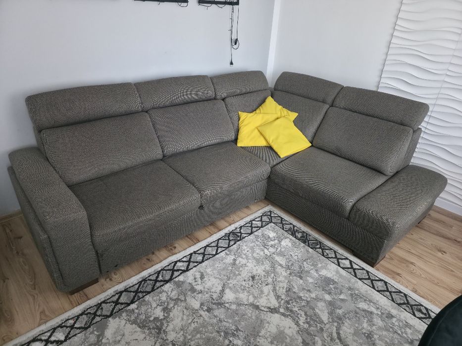 Narożnik szary z funkcją spania 260cm