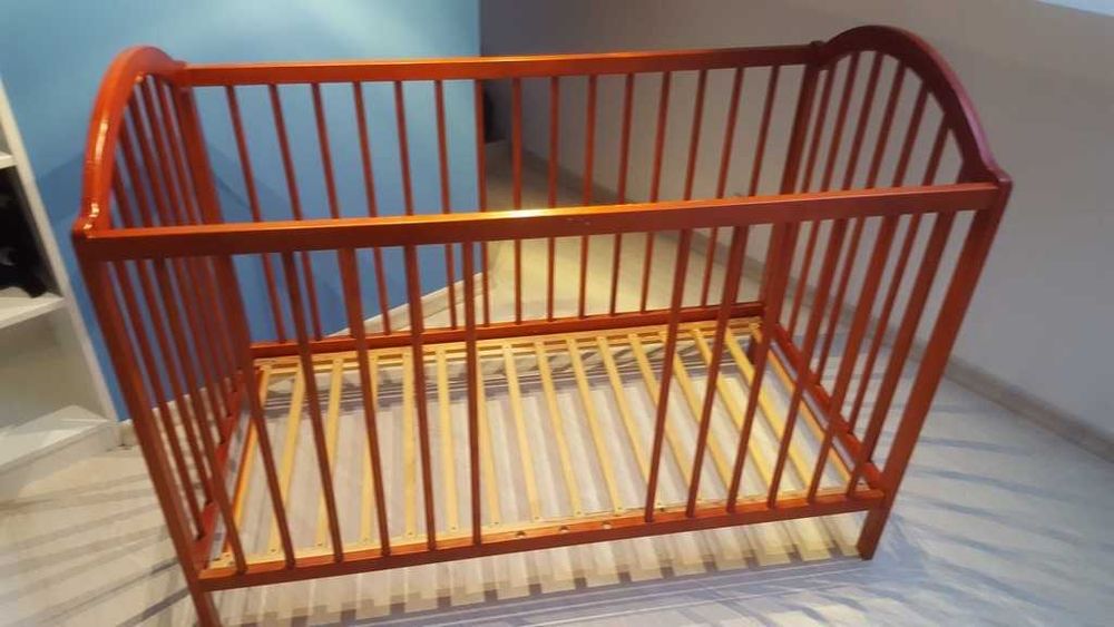 Łóżeczko drewniane+materac Ikea vyssa vackert