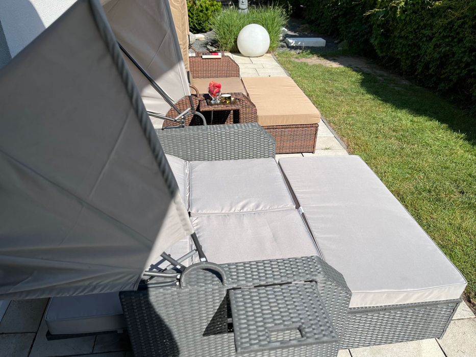 leżak leżanka CAPRI sofa pufa technorattan łóżko 2 kolory