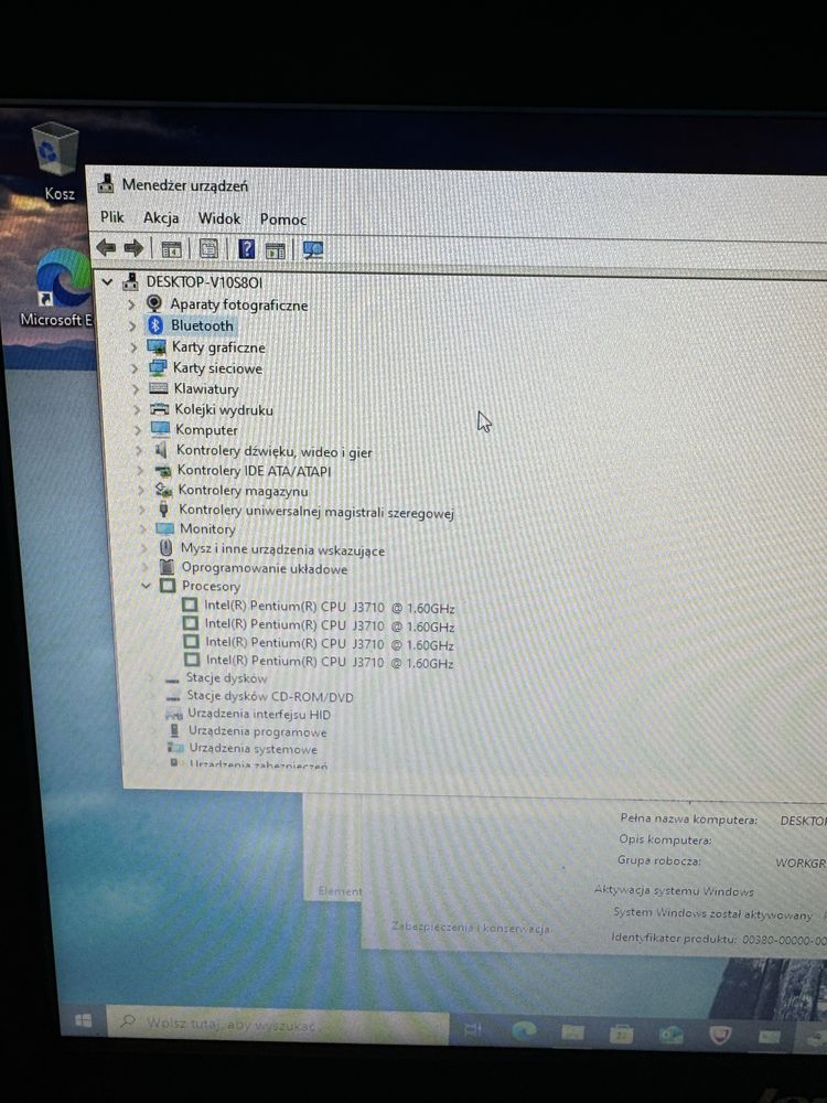Komputer ALL IN ONE (AIO) (pentium J3710 4x1.6GHz,8GB ram, dysk 500GB)