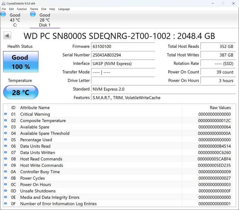 WD SN8000S 2TB NVMe SSD (SDEQNRG-2T00-1002) - OEM-версія SN850X