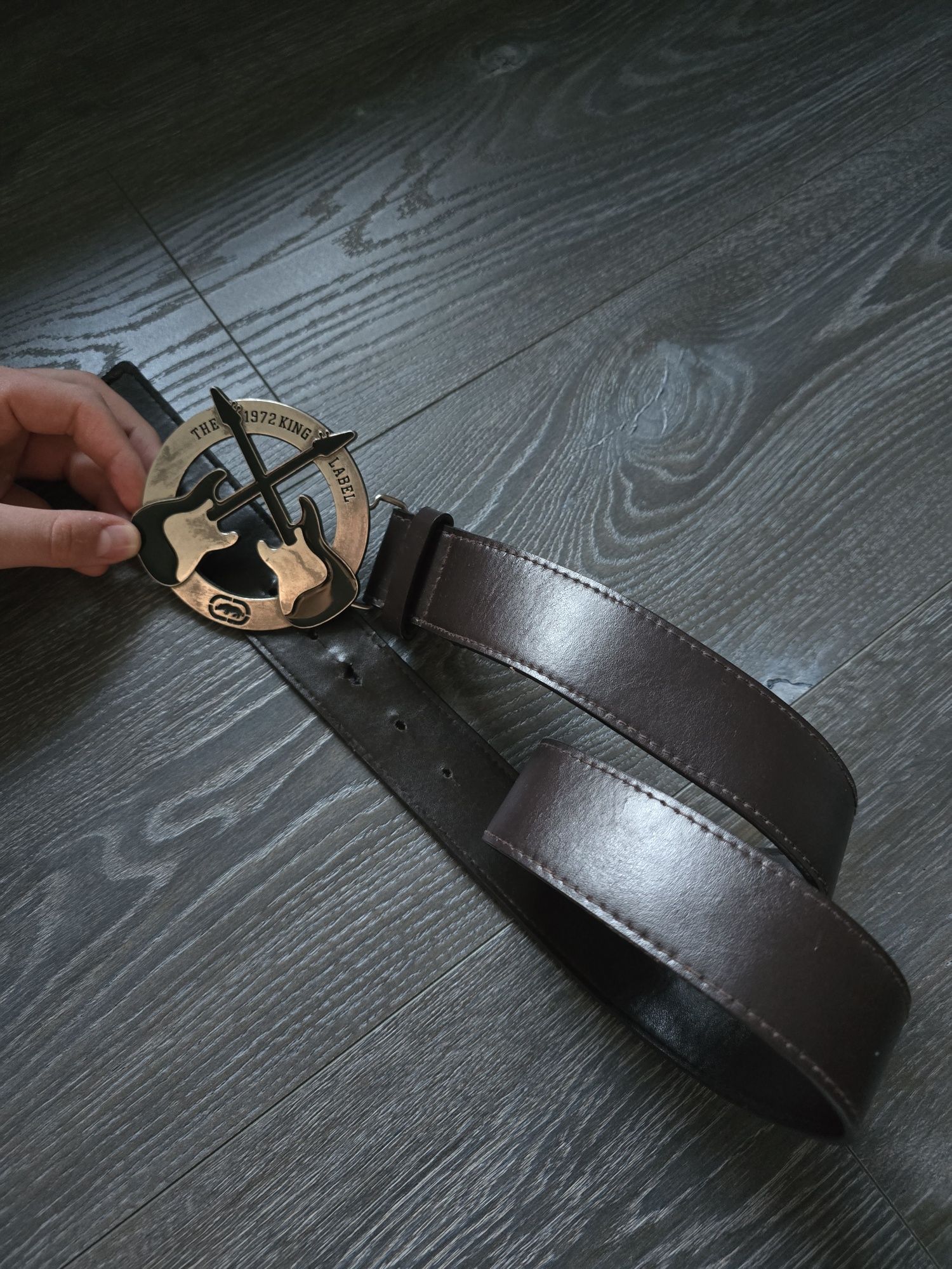 Гарний вінтажний ремінь еко Ecko Unltd з великою пряжкою Ecko belt sk8