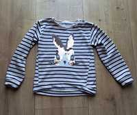 H&M bluza paski dwustronne cekiny królik rozm 134/140