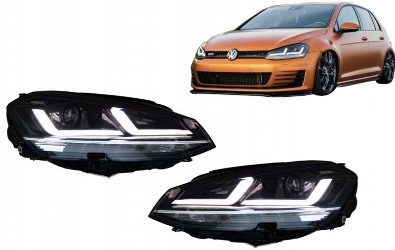 Фары передние фара левая правая Volkswagen Golf 7 7,5 red silver LED