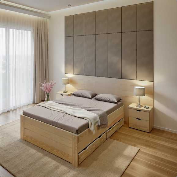 wysokie łóżko drewniane otwierane z 3 pojemnikami ALTO 90x200 +150 kg!