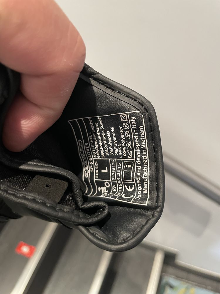 Luvas Alpinestars SP-5 NOVAS!! Tamanho L Pele e protecoes em carbono
