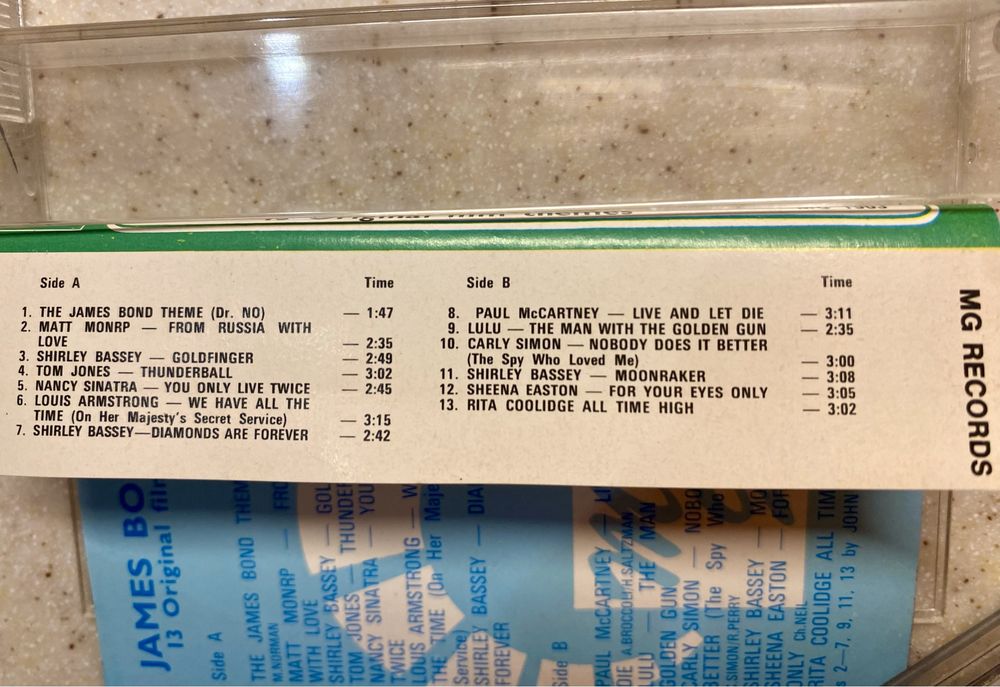 James Bond 007 kaseta z muzyką z 13 filmow 1992r. Prezent Dzień Ojca
