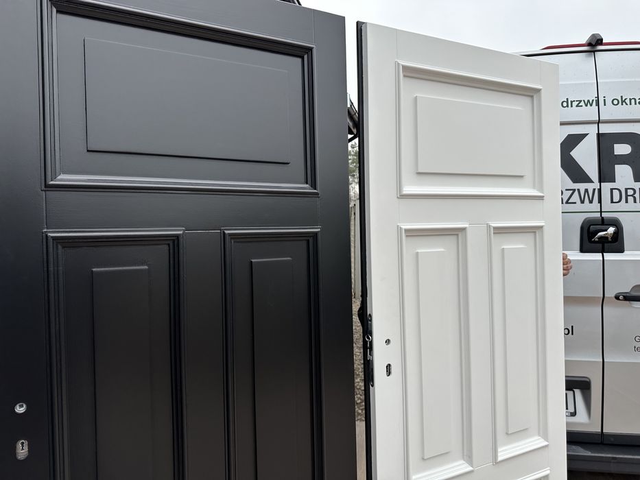 Drzwi drewniane retro Białe,czarne, NA KAŻDY WYMIAR CAŁA POLSKA