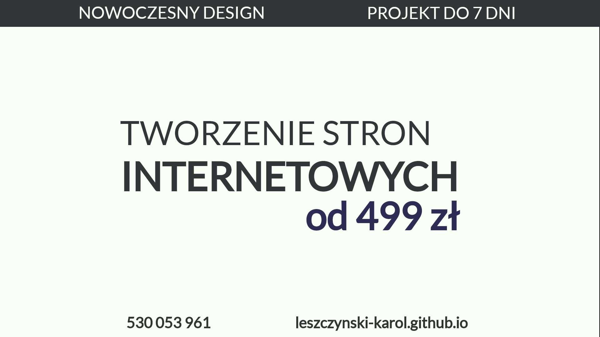 Strona internetowe od 499 zł | ONEPAGE | MULTIPAGE | projekt w 7 dni