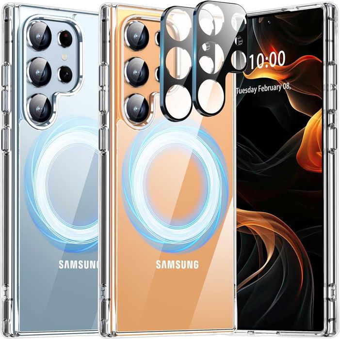 Bestcellcas etui magsafe Samsung Galaxy S24 Ultra 2szt szkło TWARDE