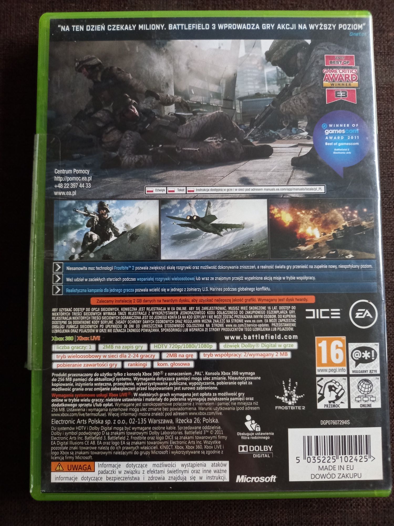Gra Battlefield 3 na xbox 360 Polska wersja!