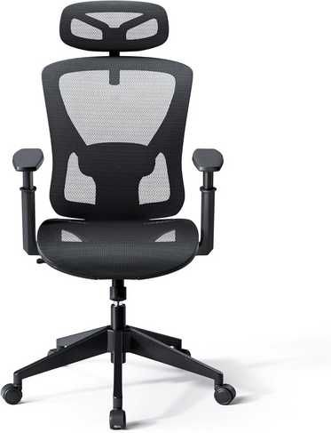 Ergonomiczne krzesło biurowe, z regulowanym zagłówkiem