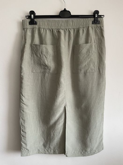 Massimo Dutti midi spodnica z kieszeniami len lyocel L