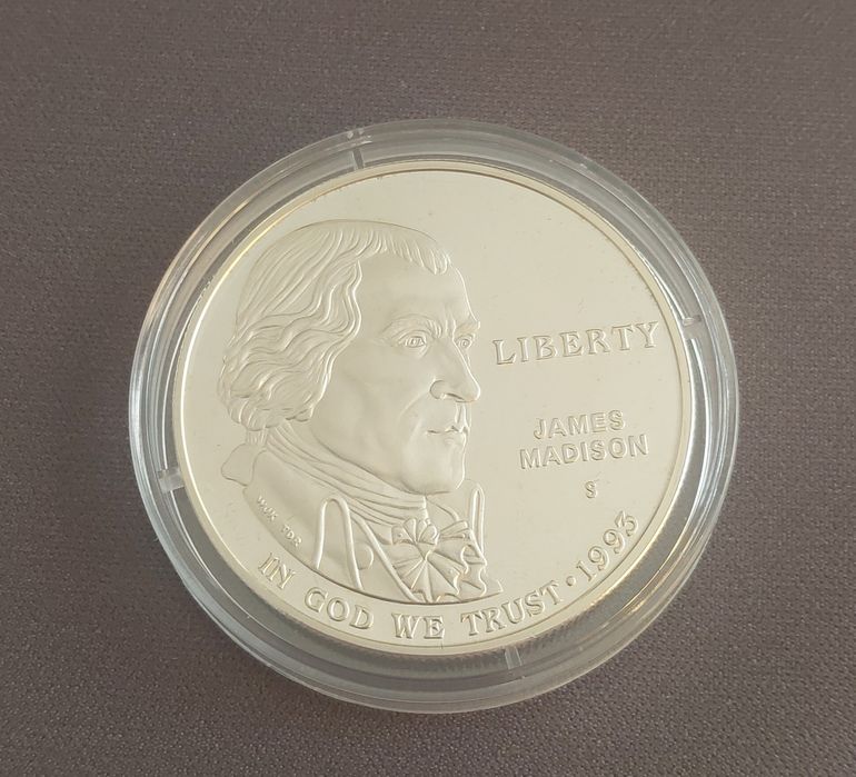 USA 1 dolar Dollar 1993 James Madison, srebro, moneta