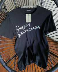 Крута чорна базова футболка Gucci x Balenciaga Гуччі Беленціага