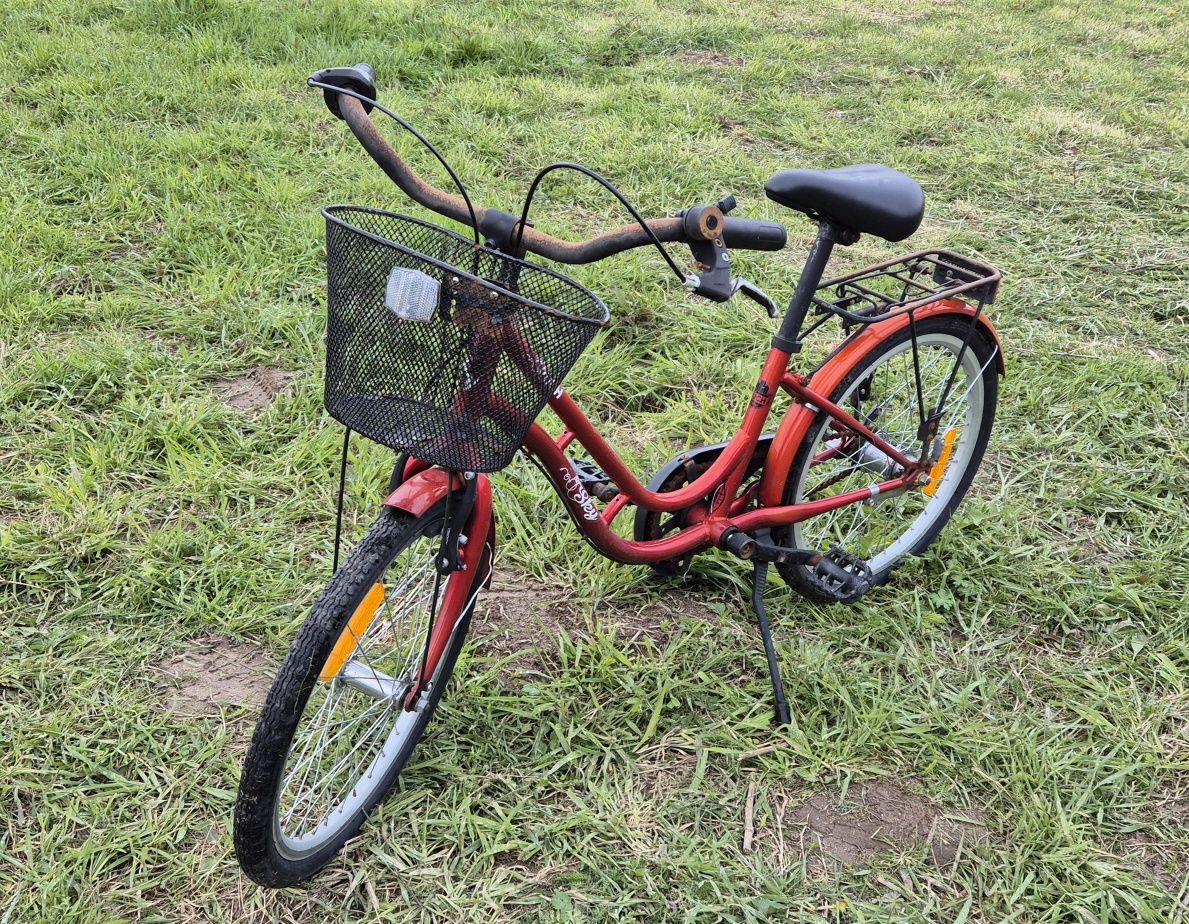 Czerwony rower dla dziewczynki, chłopca  20' Przerzutki shimano