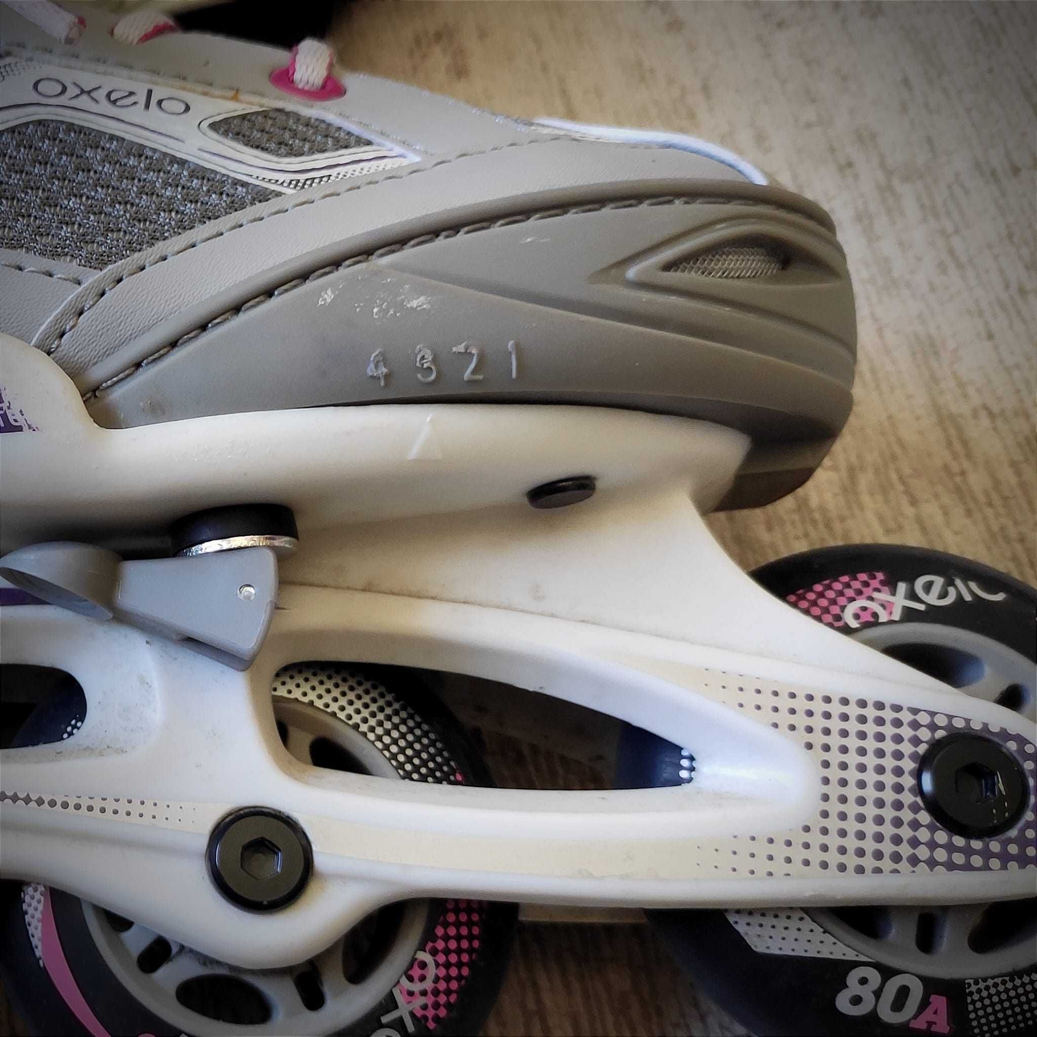 Patins em linha OXELO (ajustáveis 35-38 ) + Saco + Equip. Proteção