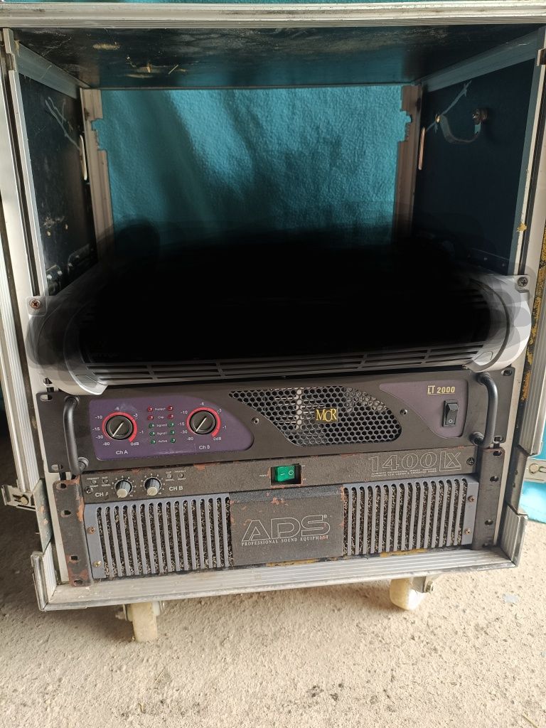 Końcówki mocy 2szt case rack 12u ADS 1400 Lx, MCR lt2000 Crest crown