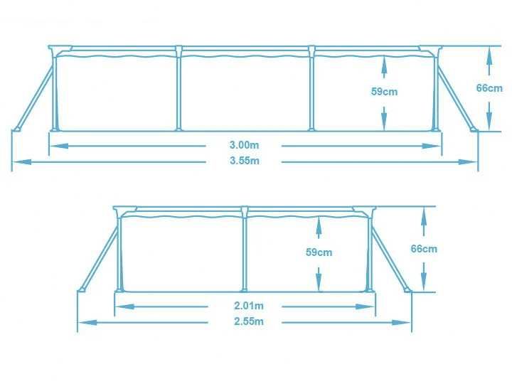 Duży stelażowy Basen ogrodowy 300x201x66 cm Bestway zestaw 16w1