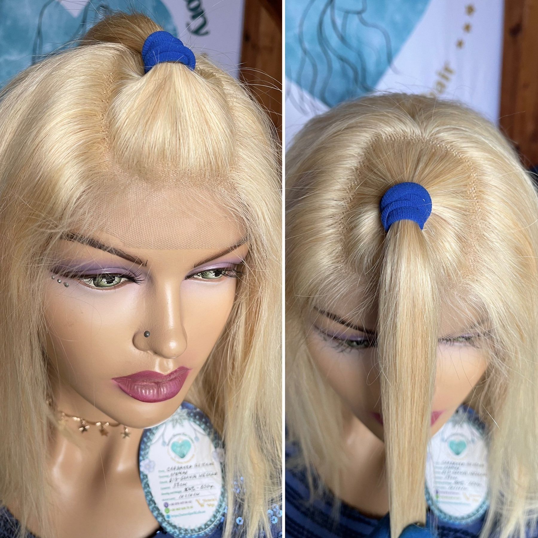 Натуральный парик имитация кожи славянские детские волосы Люкс блонд