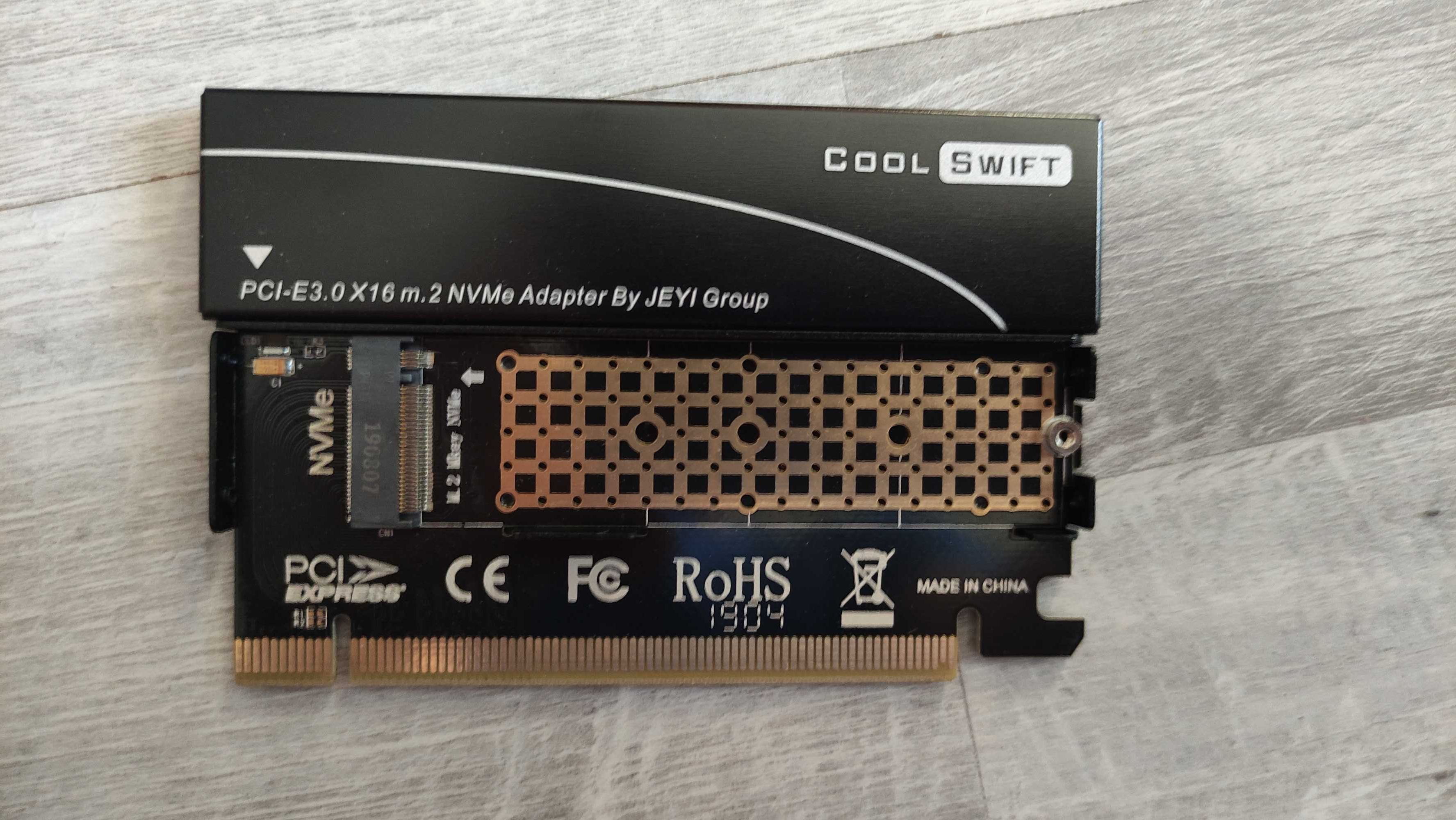 Adapter M.2 NVMe NGFF M Key SSD do PCI-e x16