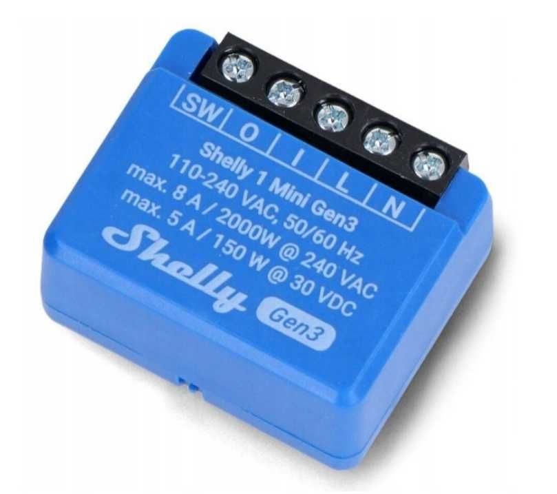 Przełącznik przekaźnik inteligentny Shelly 1 mini GEN3 smart WiFi 2 x
